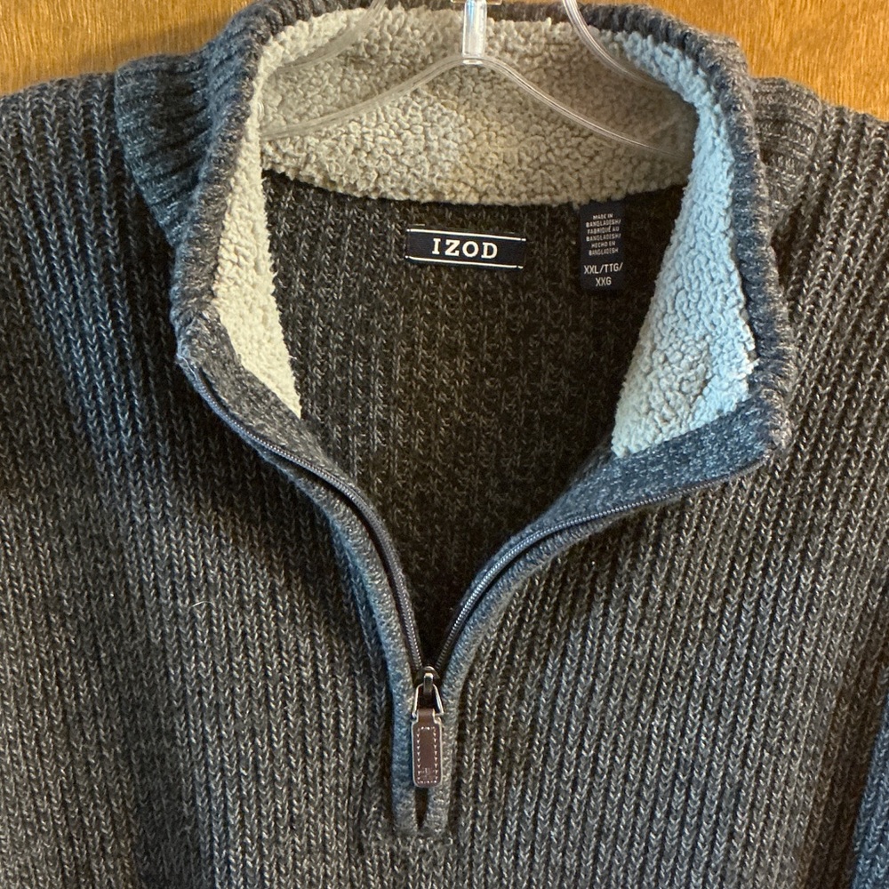 IZOD Men's Charcoal Zip-Up Sweater
